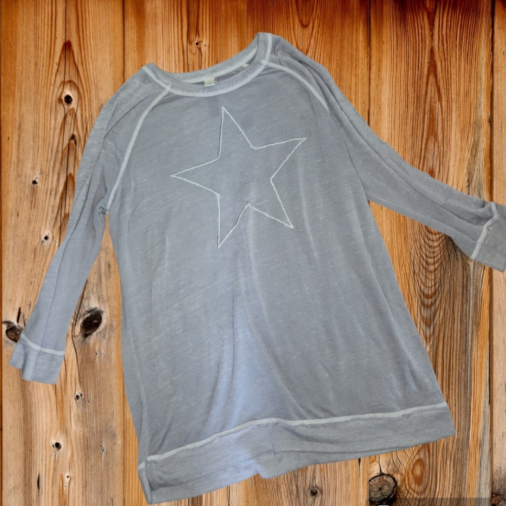 Long sleeve burnout material shirt